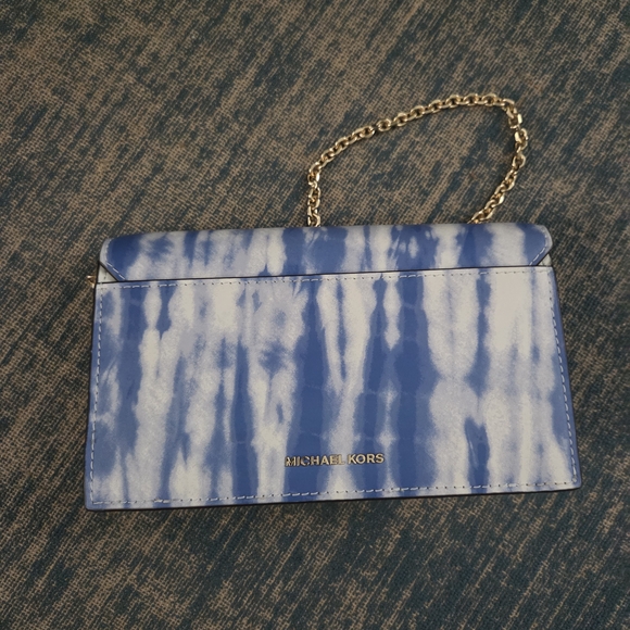 Michael Kors Blue Tie-Dye Clutch - Picture 2 of 8